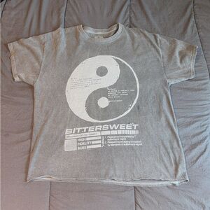 BITTERSWEET Vintage Wash Ying-Yang Mens Graphic T Shirt Size L